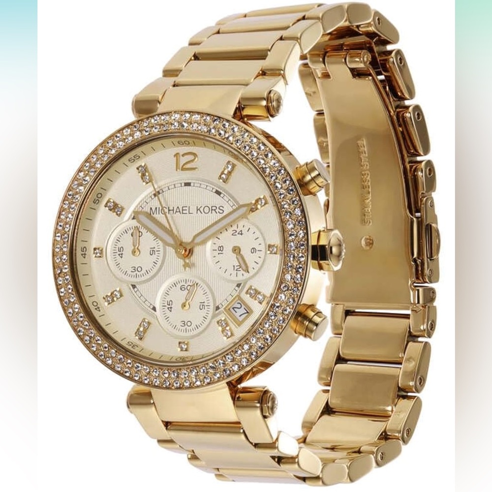 Michael Kors Parker Yellow Dial Stainless Steel Ladies Watch MK5354